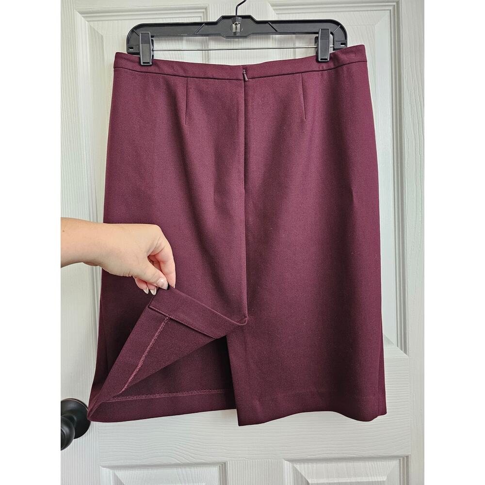 NEW LOFT Burgundy Pencil Skirt Size 8 Business Work Office Secretary - Picture 4 of 6